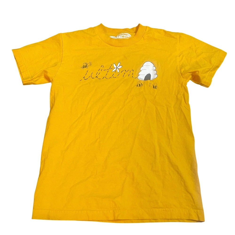 Ultimo Skate Mustard Yellow Bee Graphic T-Shirt Short Sleeve Crew Neck Small